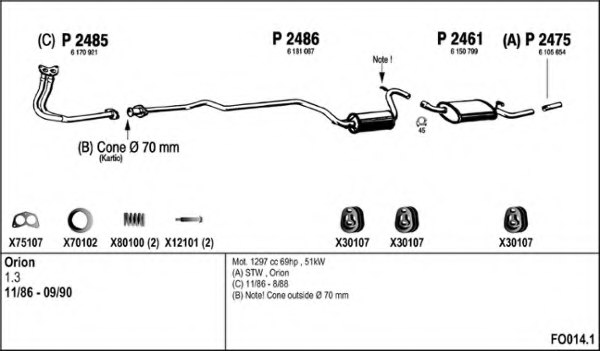 FENNO FO014.1 Exhaust System